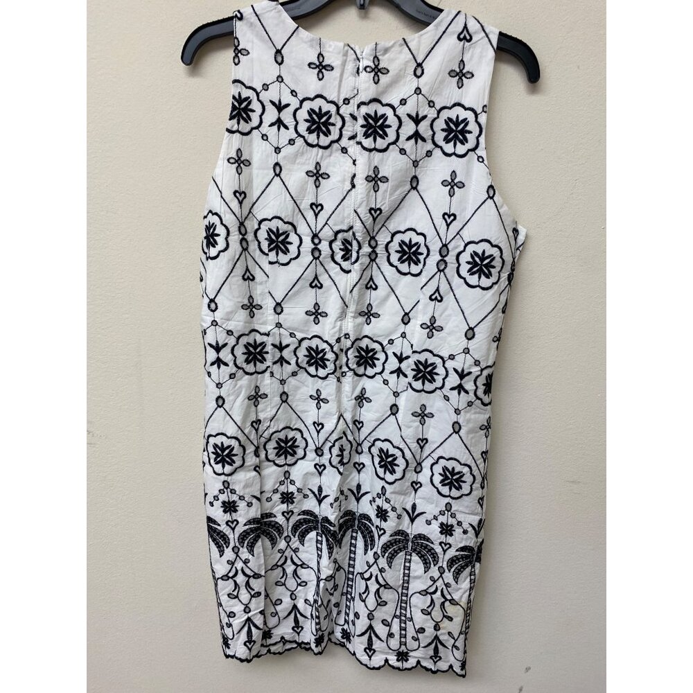 London Times Womens Petite Sleeveless Eyelet Shift Dress White Size 12P Defected - Picture 8 of 11